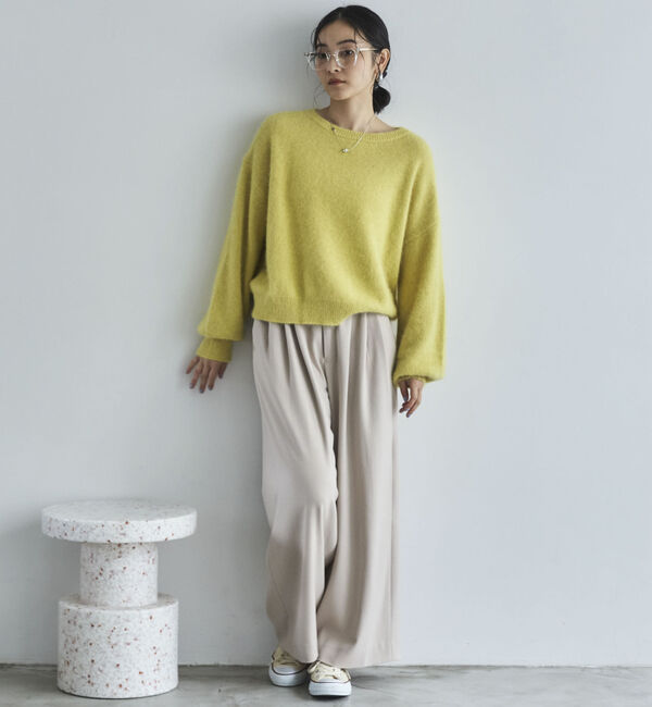 Doux archives「【ラクーンＭＩＸ】ファーニットボートネックプルオーバー」|ニット・セーター|