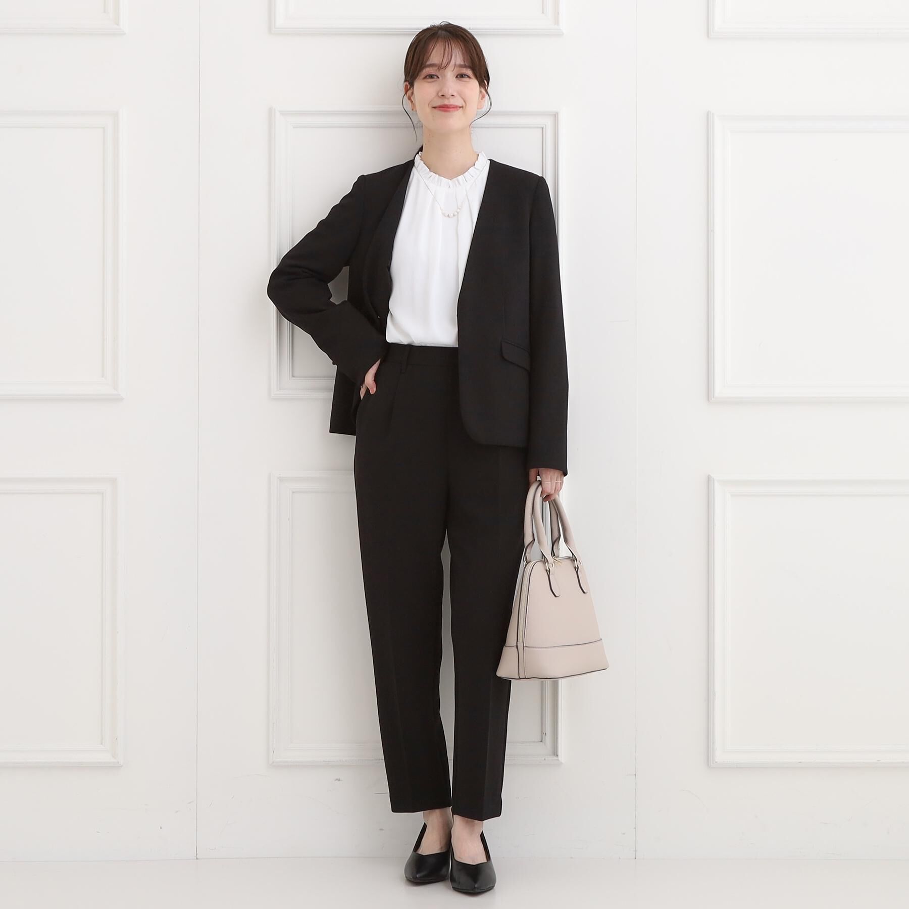 SHOO･LA･RUE「【洗濯機可/S-3L/イージーケア】きちんと楽に。カットジョーゼットテーパードパンツ」|その他|