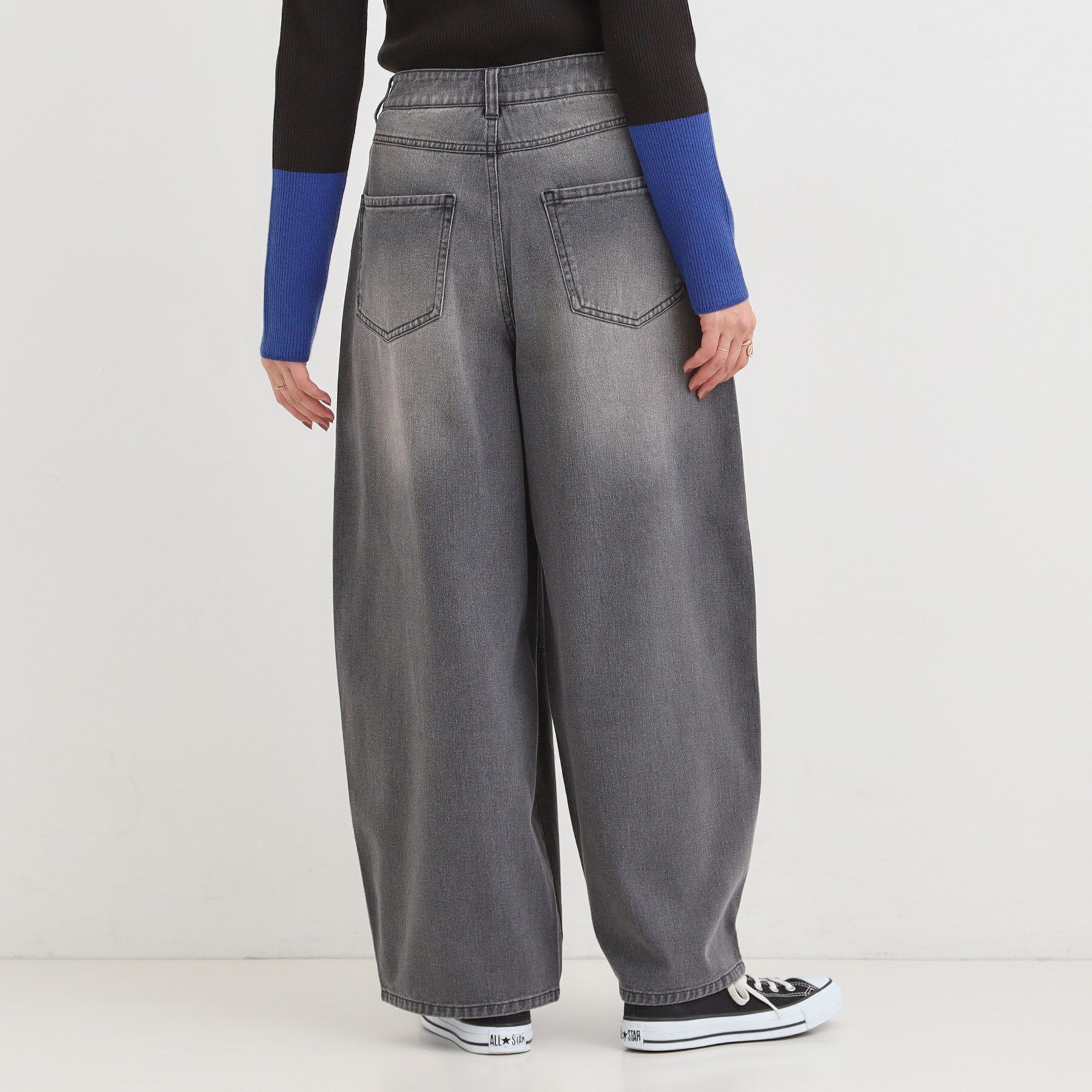 SHOO･LA･RUE「【S-LL】立体カーブデニムパンツ」|デニム|