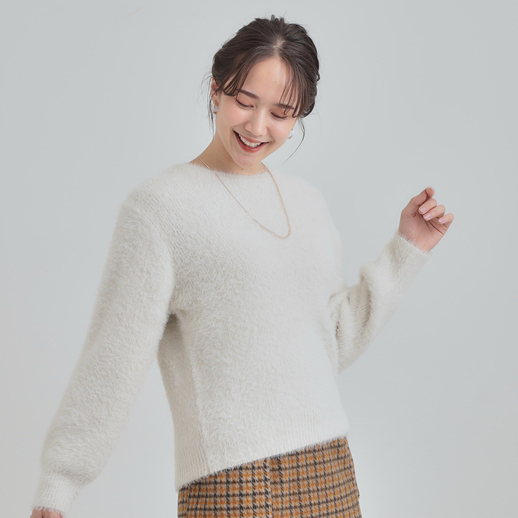 SHOO･LA･RUE「【S-LL】きらっと華やか ふんわりラメフェザーニット」|ニット・セーター|