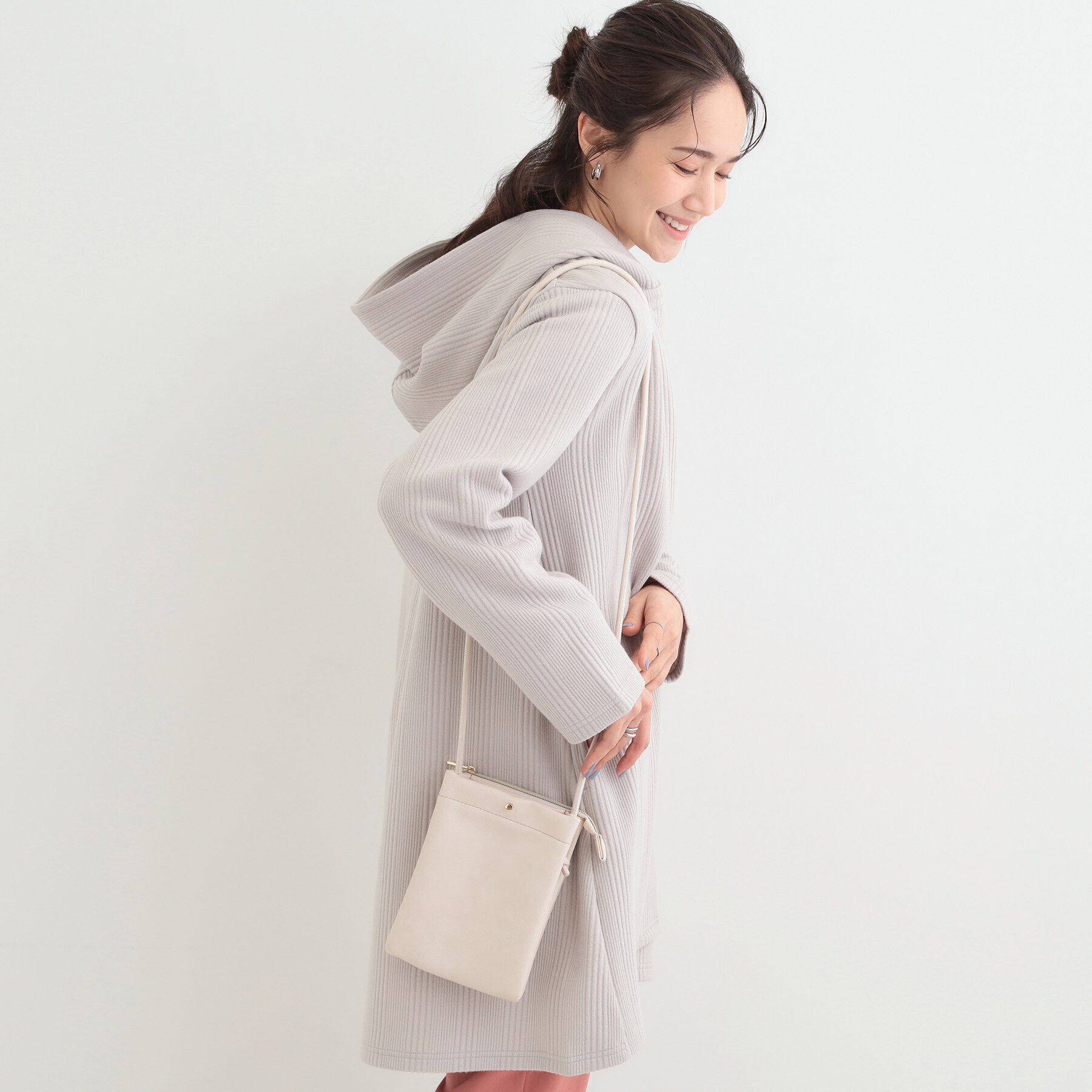 SHOO･LA･RUE「2層ミニショルダーバッグ」|ショルダー・メッセンジャー|アイボリー(004)