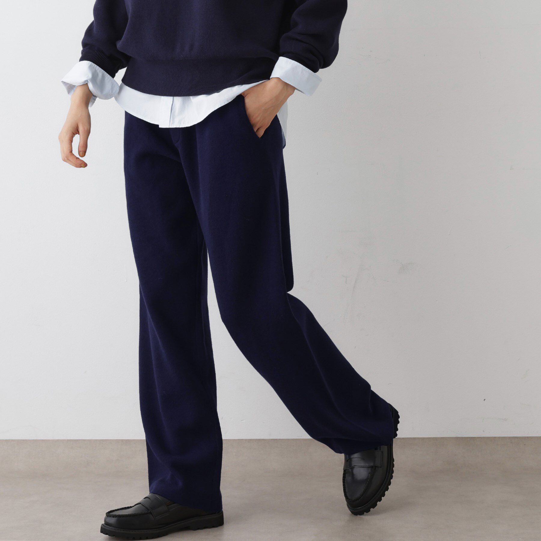 Dessin「【ウエストゴム／洗える】コットンニットリラクシーパンツ」|その他|