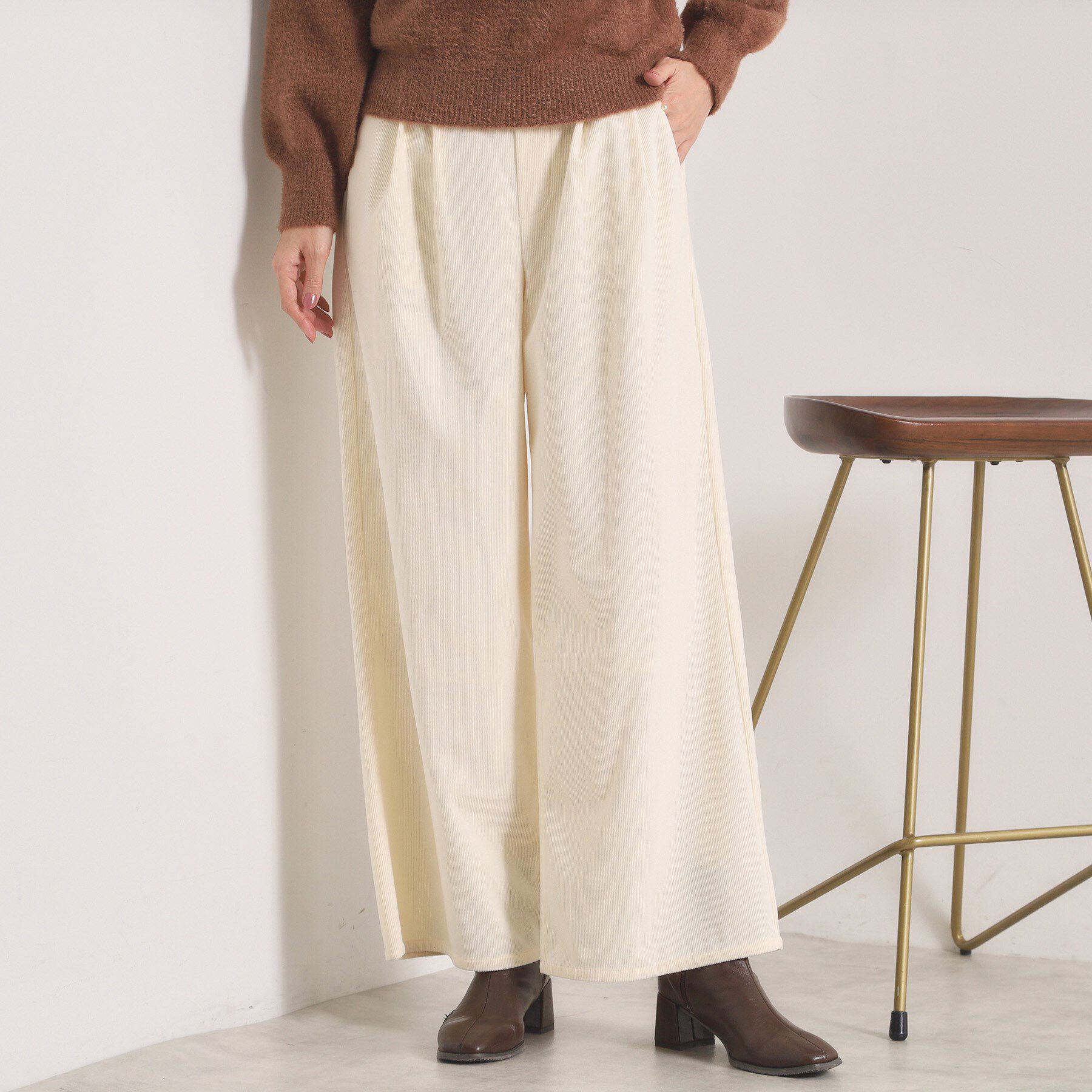 ITS&rsquo;DEMO「【洗濯機OK／ウエストゴム】コーデュロイワイドパンツ」|その他|