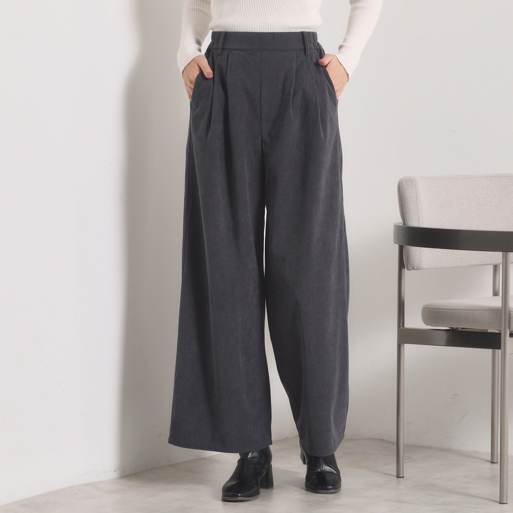 ITS&rsquo;DEMO「【洗濯機OK／ウエストゴム】コーデュロイワイドパンツ」|その他|