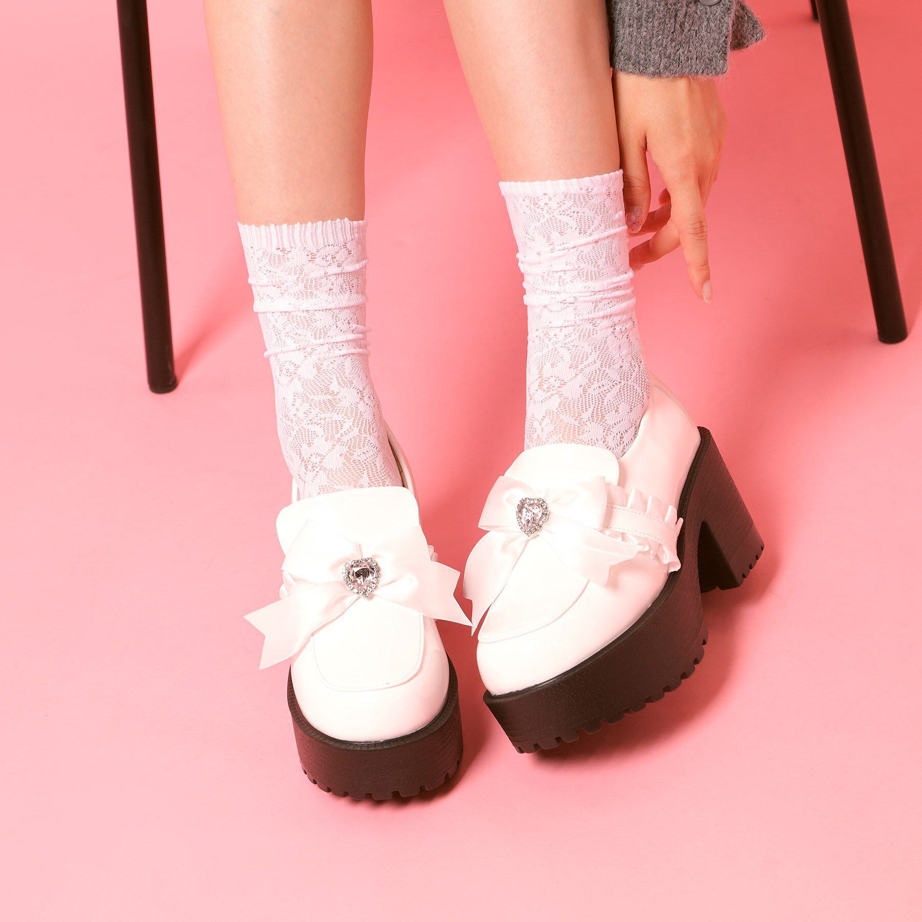 csT&P「リボン付厚底ローファーパンプス」|パンプス|