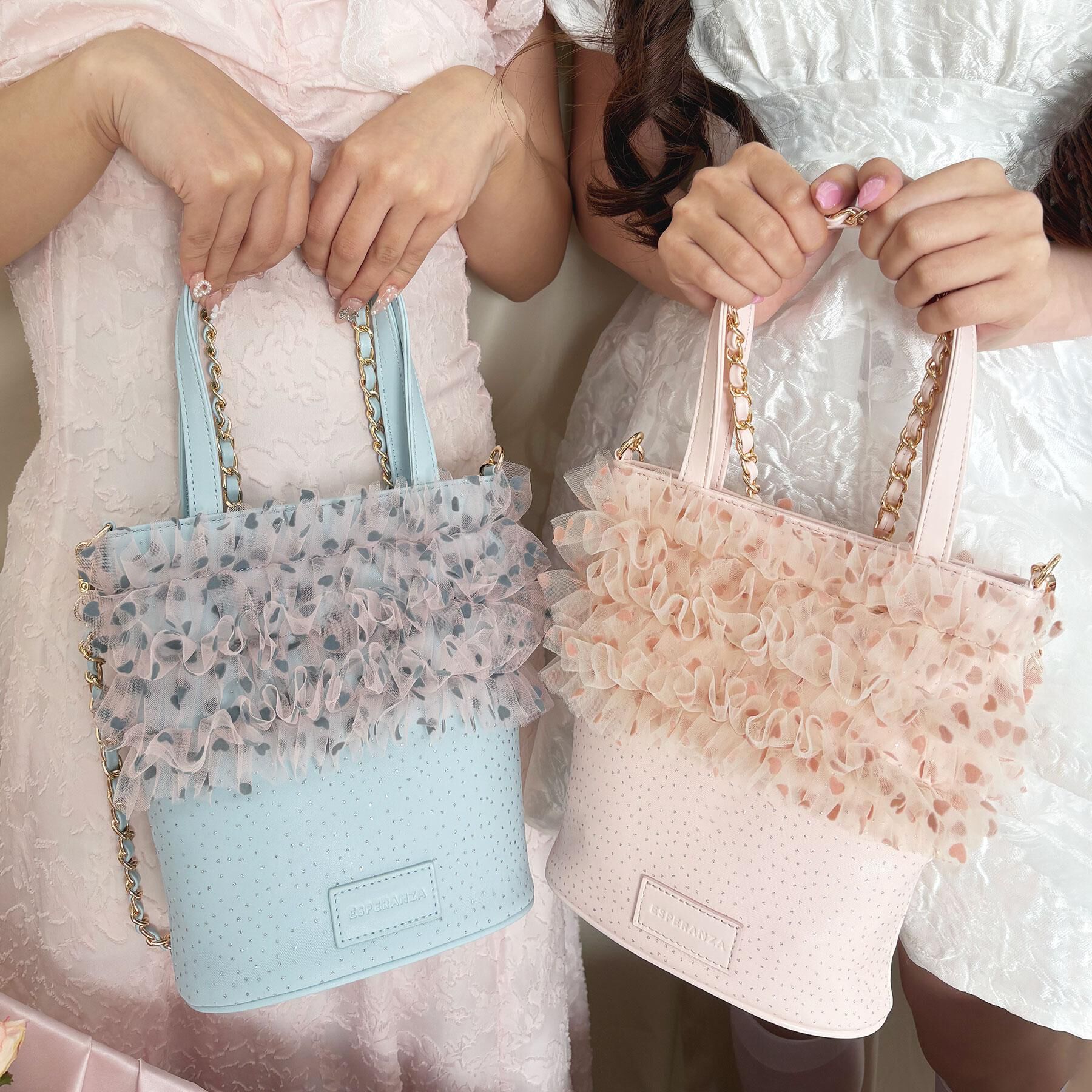 ESPERANZA「【VALENTINE Collection】ギャザーチュールバッグ」|ハンドバッグ|