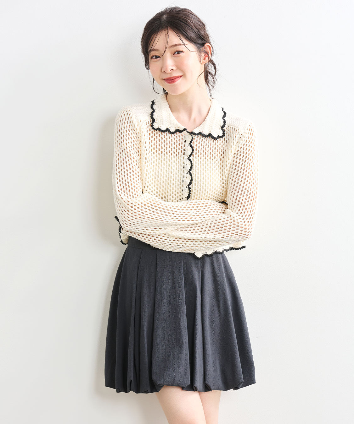 COCO DEAL「クロシェニットカーディガン」|ニット・セーター|