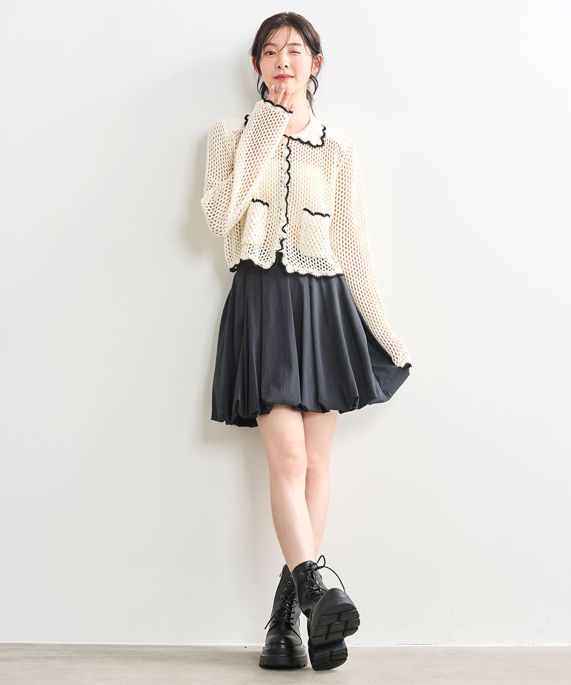 COCO DEAL「クロシェニットカーディガン」|ニット・セーター|