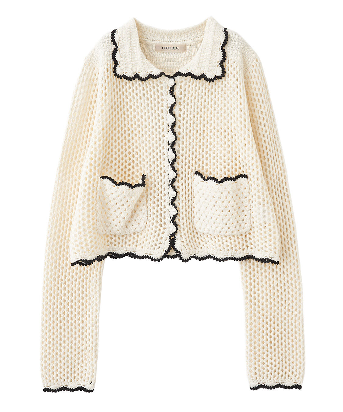 COCO DEAL「クロシェニットカーディガン」|ニット・セーター|