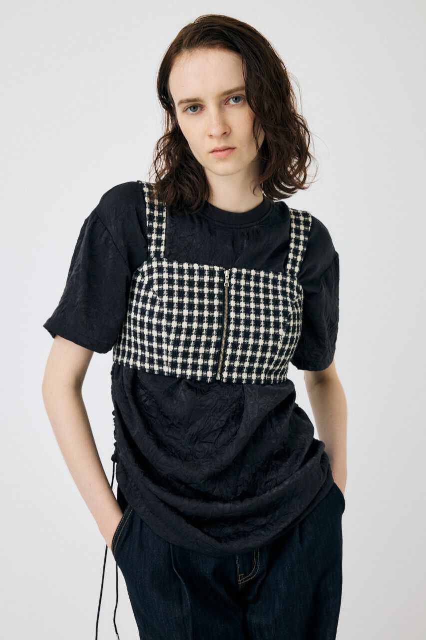 MOUSSY「COMPACT TWEED ビスチェ」|その他|BLK