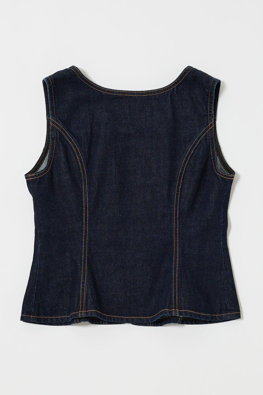 MOUSSY「WAIST FIT デニムベスト」|シャツ・ブラウス|