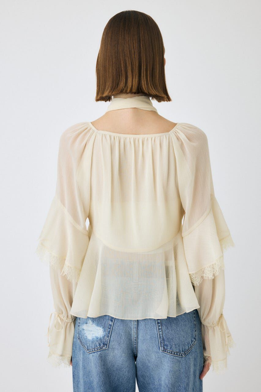 MOUSSY「LACE TRIM TIE ブラウス」|シャツ・ブラウス|