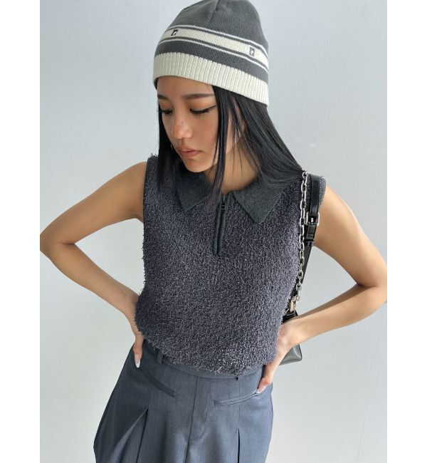 EMODA「フリンジヤーンジップタンクトップ」|タンクトップ|