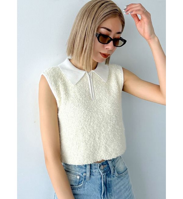 EMODA「フリンジヤーンジップタンクトップ」|タンクトップ|