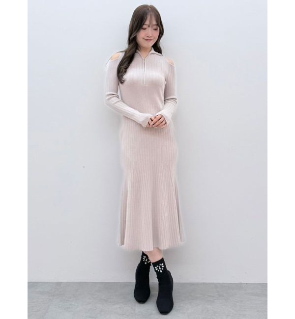 MERCURYDUO「ZIPマーメイドニットワンピース」|ワンピース|