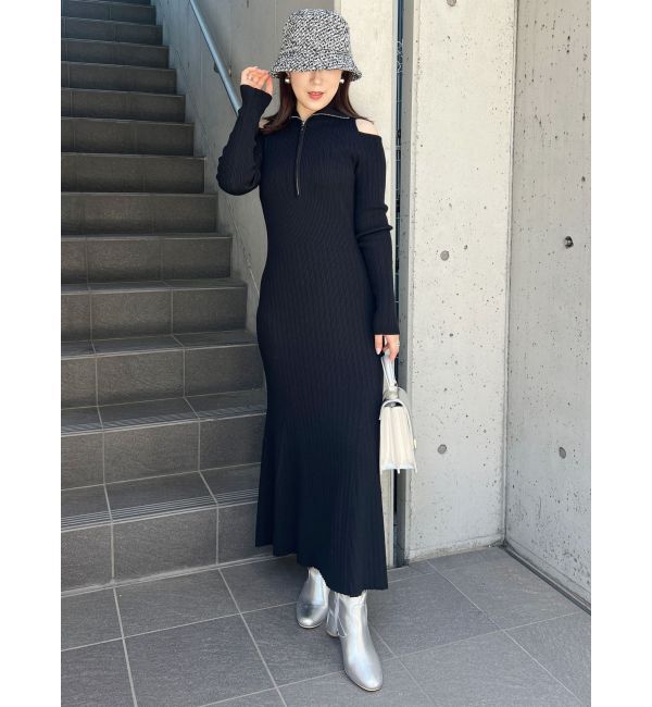 MERCURYDUO「ZIPマーメイドニットワンピース」|ワンピース|