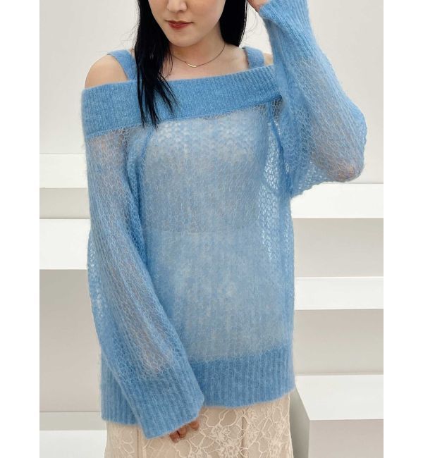 MERCURYDUO「ベビーアルパカオフショルニット」|ニット・セーター|