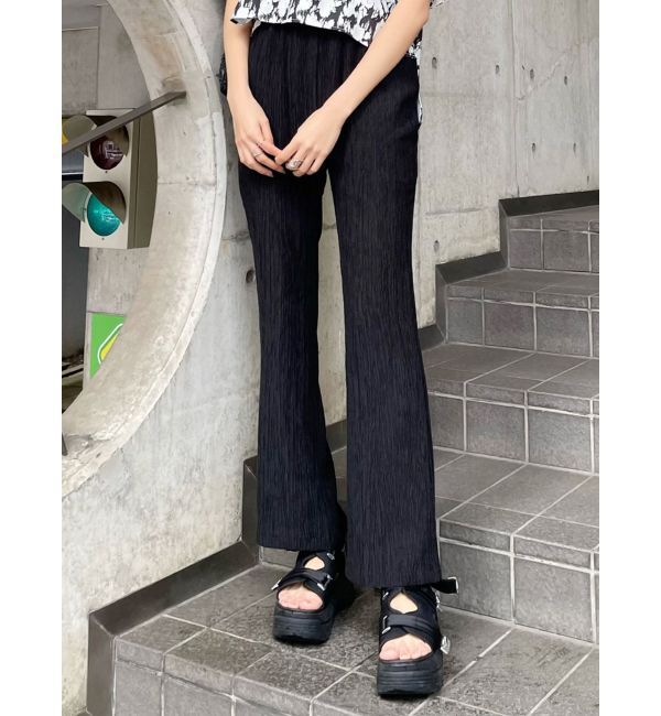 MURUA「プリーツイージーワイドパンツ」|その他|ブラック