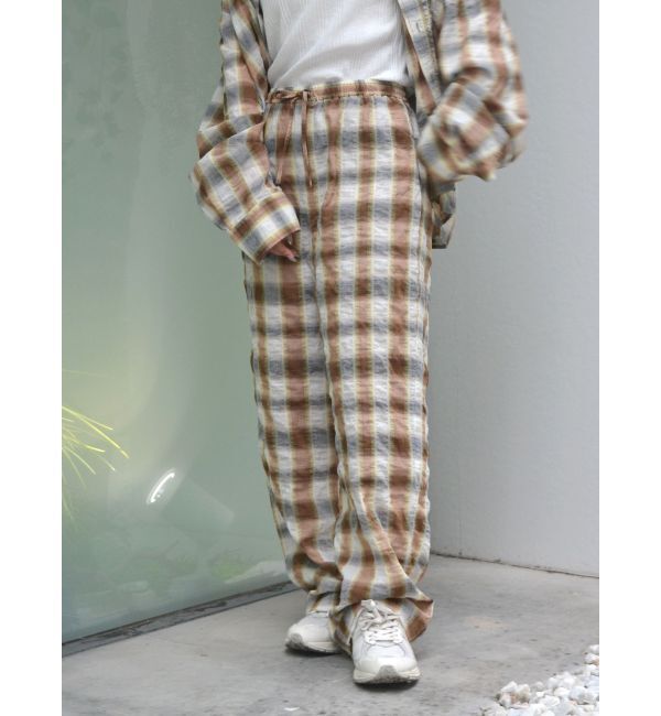 Ungrid「チェックラフパンツ」|その他|オレンジ