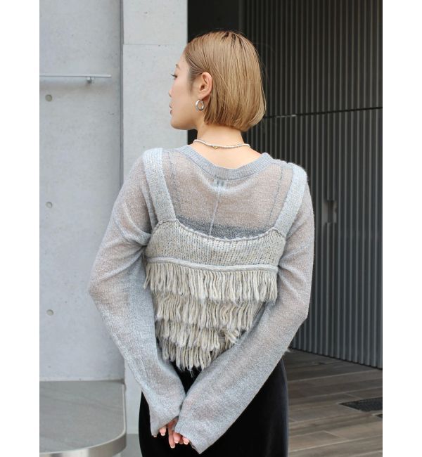 Ungrid「マルチウェイフリンジデザインニットビスチェ」|ニット・セーター|