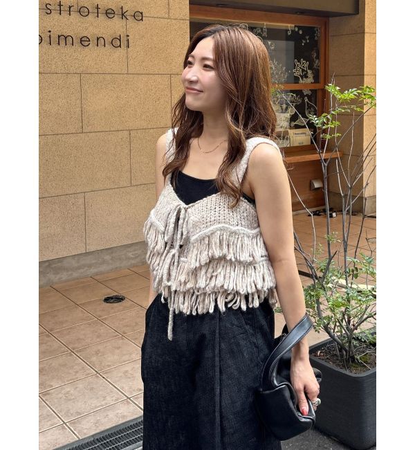 Ungrid「マルチウェイフリンジデザインニットビスチェ」|ニット・セーター|