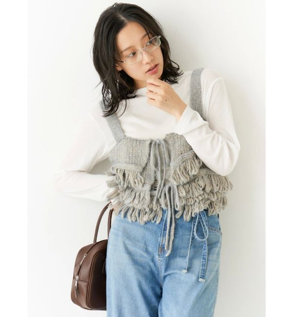 Ungrid「マルチウェイフリンジデザインニットビスチェ」|ニット・セーター|