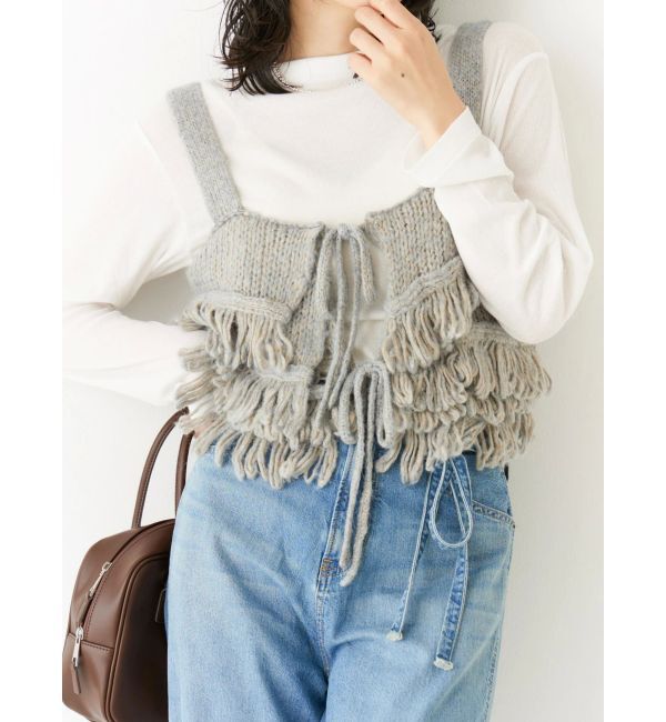 Ungrid「マルチウェイフリンジデザインニットビスチェ」|ニット・セーター|