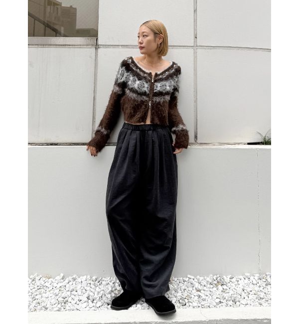 Ungrid「【WEB限定】求心柄ショートジップニット」|ニット・セーター|