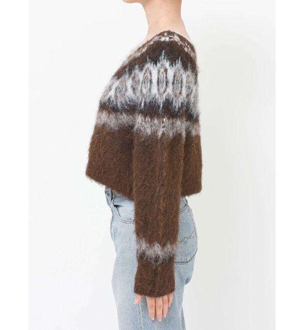 Ungrid「【WEB限定】求心柄ショートジップニット」|ニット・セーター|