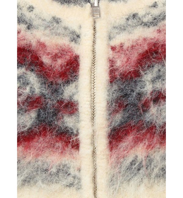 Ungrid「【WEB限定】求心柄ショートジップニット」|ニット・セーター|