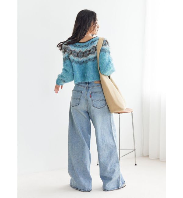 Ungrid「【WEB限定】求心柄ショートジップニット」|ニット・セーター|