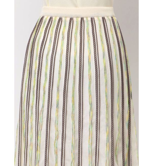 LAGUNAMOON「MIXストライプアシメヘムニットスカート」|スカート|