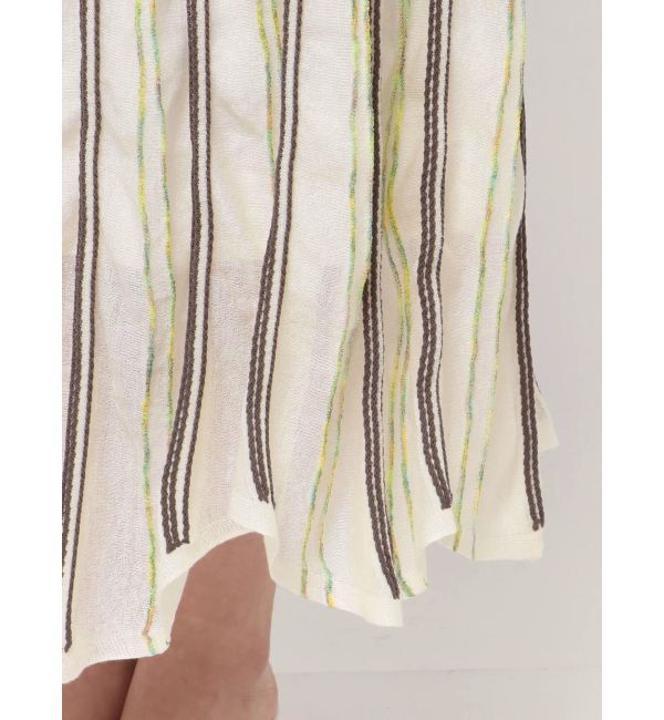 LAGUNAMOON「MIXストライプアシメヘムニットスカート」|スカート|