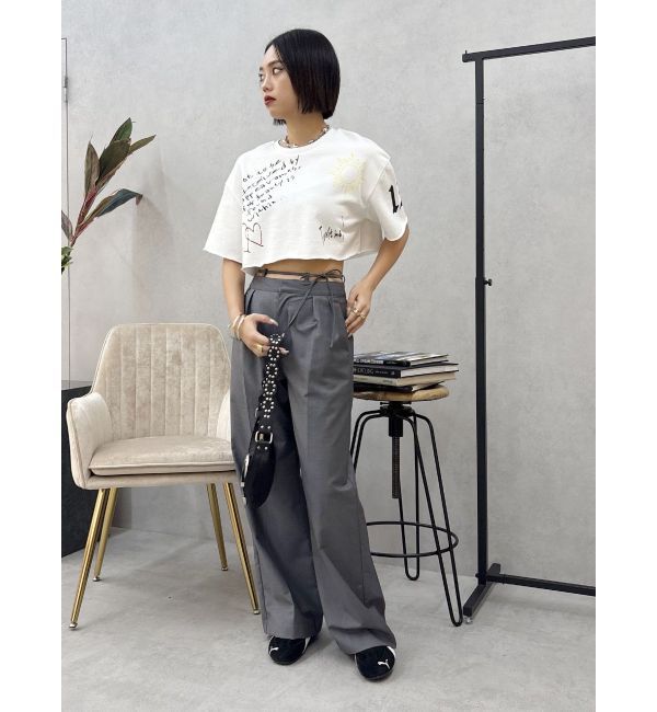 EVRIS「ウエストリボンワイドパンツ【セットアップ着用可能】」|その他|