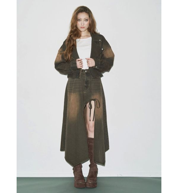 EVRIS「スタッズストレッチミドルブーツ」|ロングブーツ|