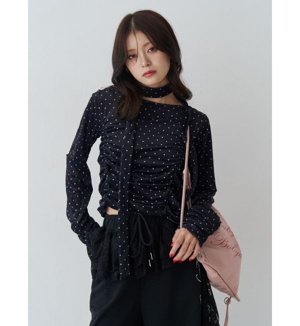 jouetie「シアーベロアチョーカートップス」|Tシャツ・カットソー|ブラック