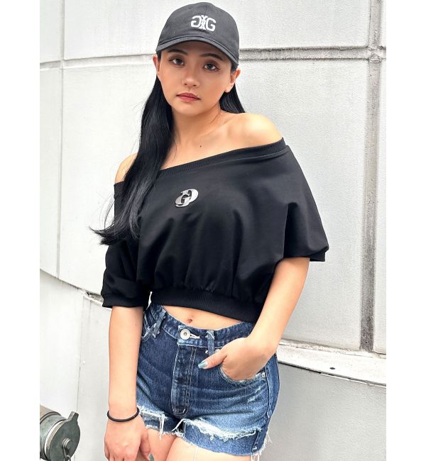 GYDA「GDエンボスオフショルトップス」|Tシャツ・カットソー|