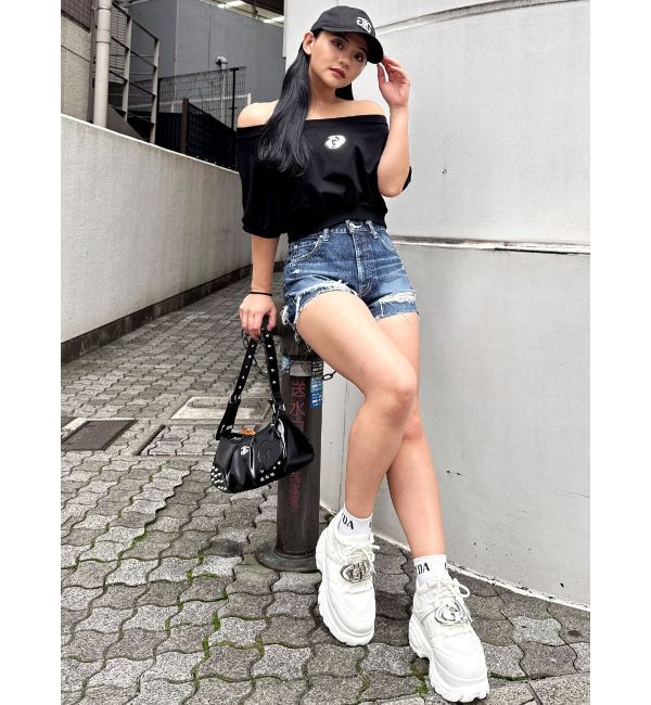 GYDA「GDエンボスオフショルトップス」|Tシャツ・カットソー|