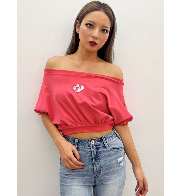 GYDA「GDエンボスオフショルトップス」|Tシャツ・カットソー|