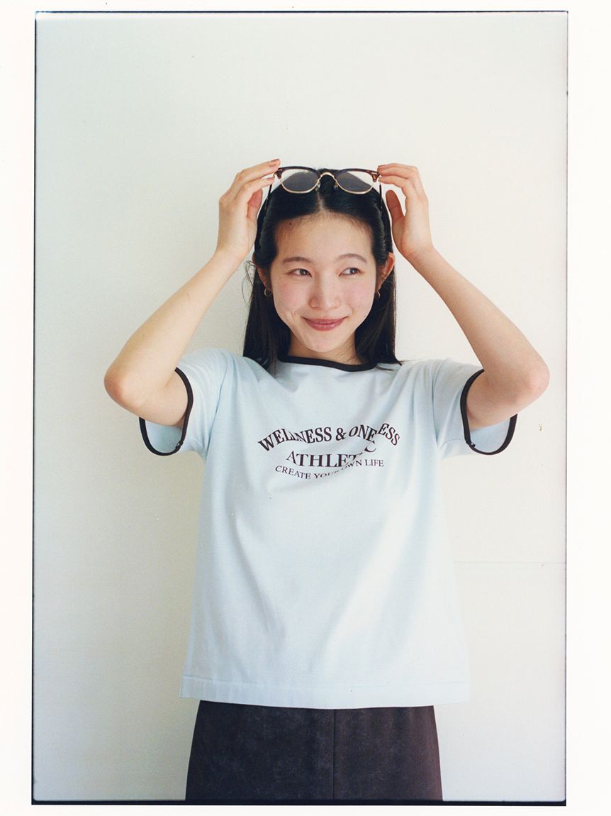 emmi atelier「グラフィックリンガーTシャツ」|Tシャツ・カットソー|LBLU