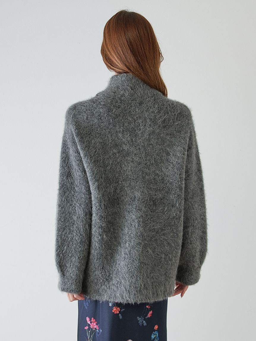 SNIDEL「アルパカシャギージップコート」|ブルゾン・スタジャン|