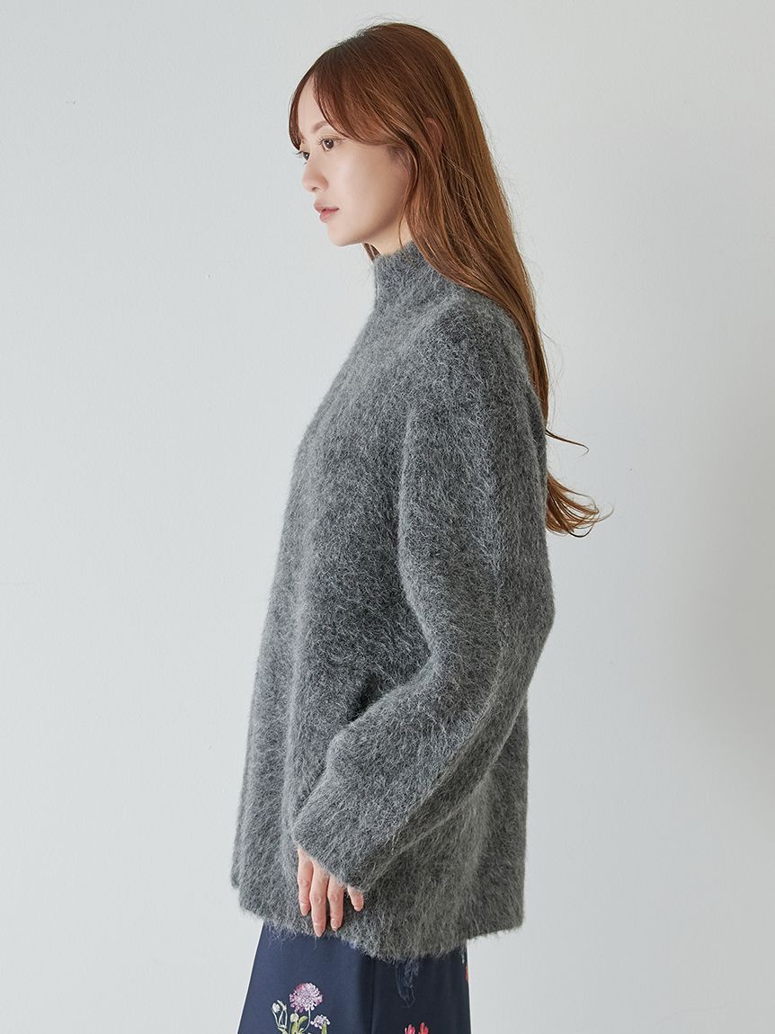 SNIDEL「アルパカシャギージップコート」|ブルゾン・スタジャン|