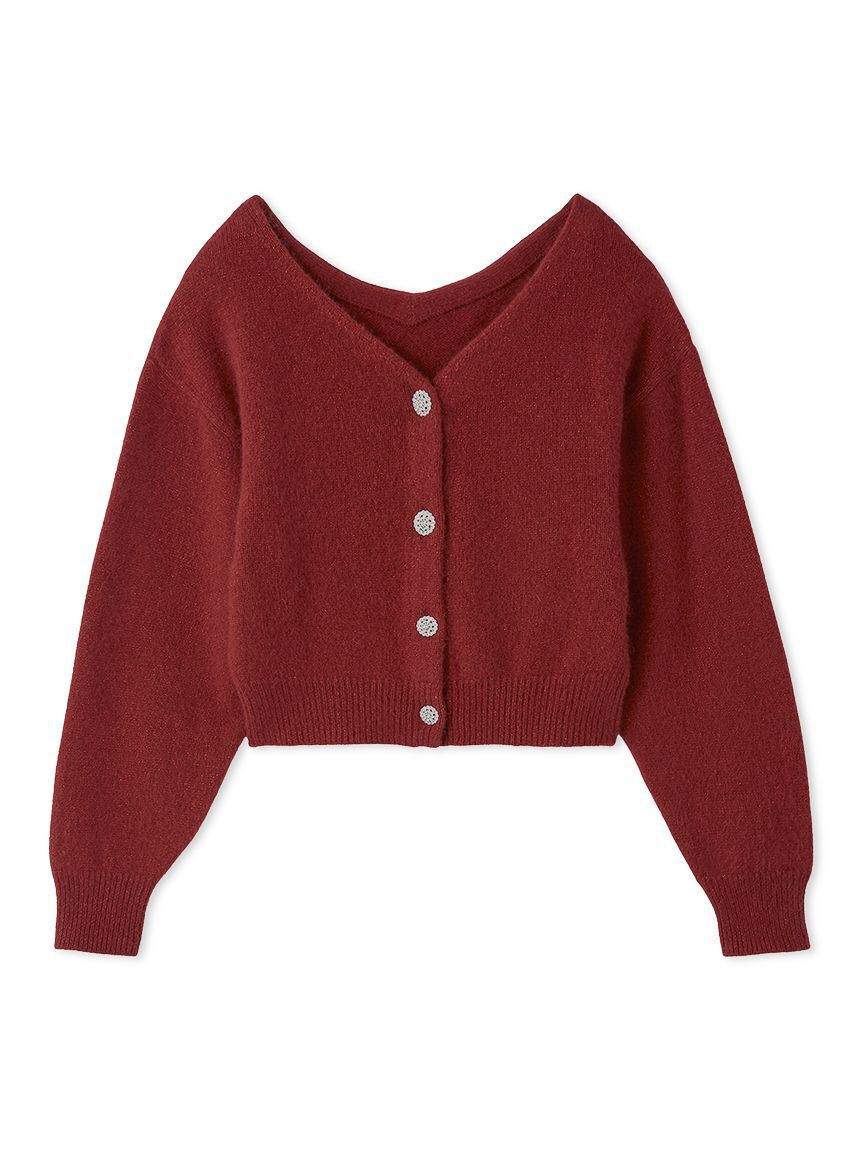 SNIDEL「フォックスビジューカーディガン」|カーディガン|RED