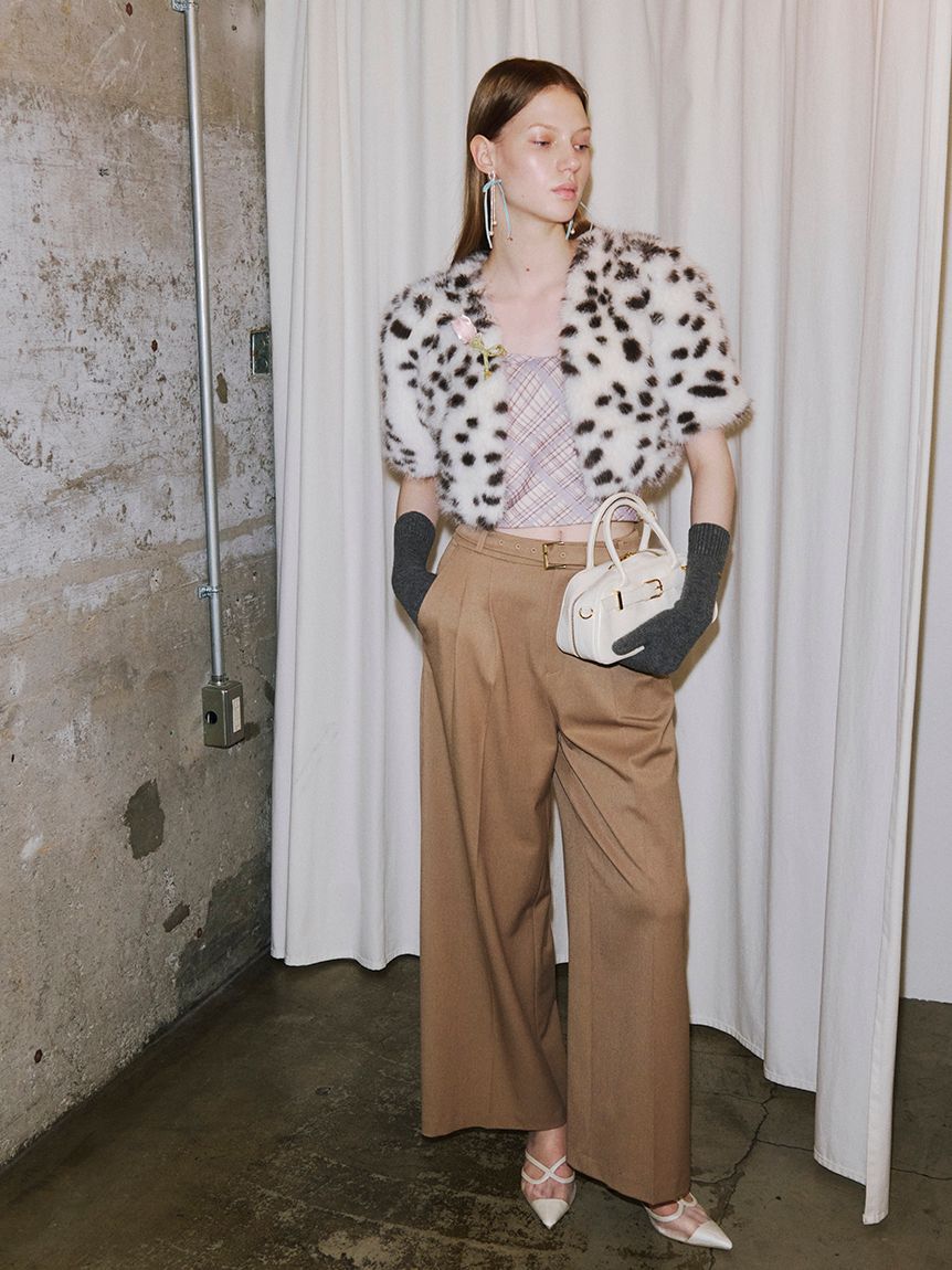 LILY BROWN「ベルト付きタックワイドパンツ」|その他|