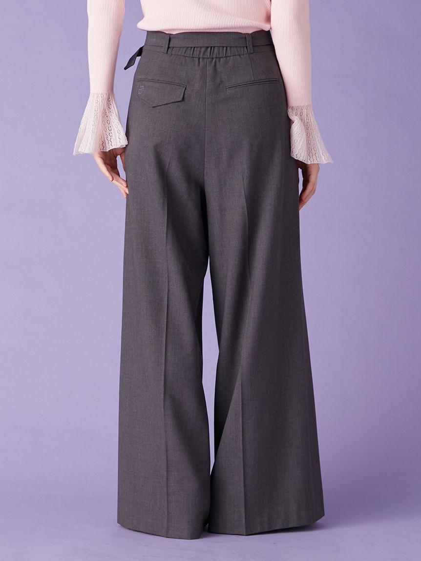 LILY BROWN「ベルト付きタックワイドパンツ」|その他|