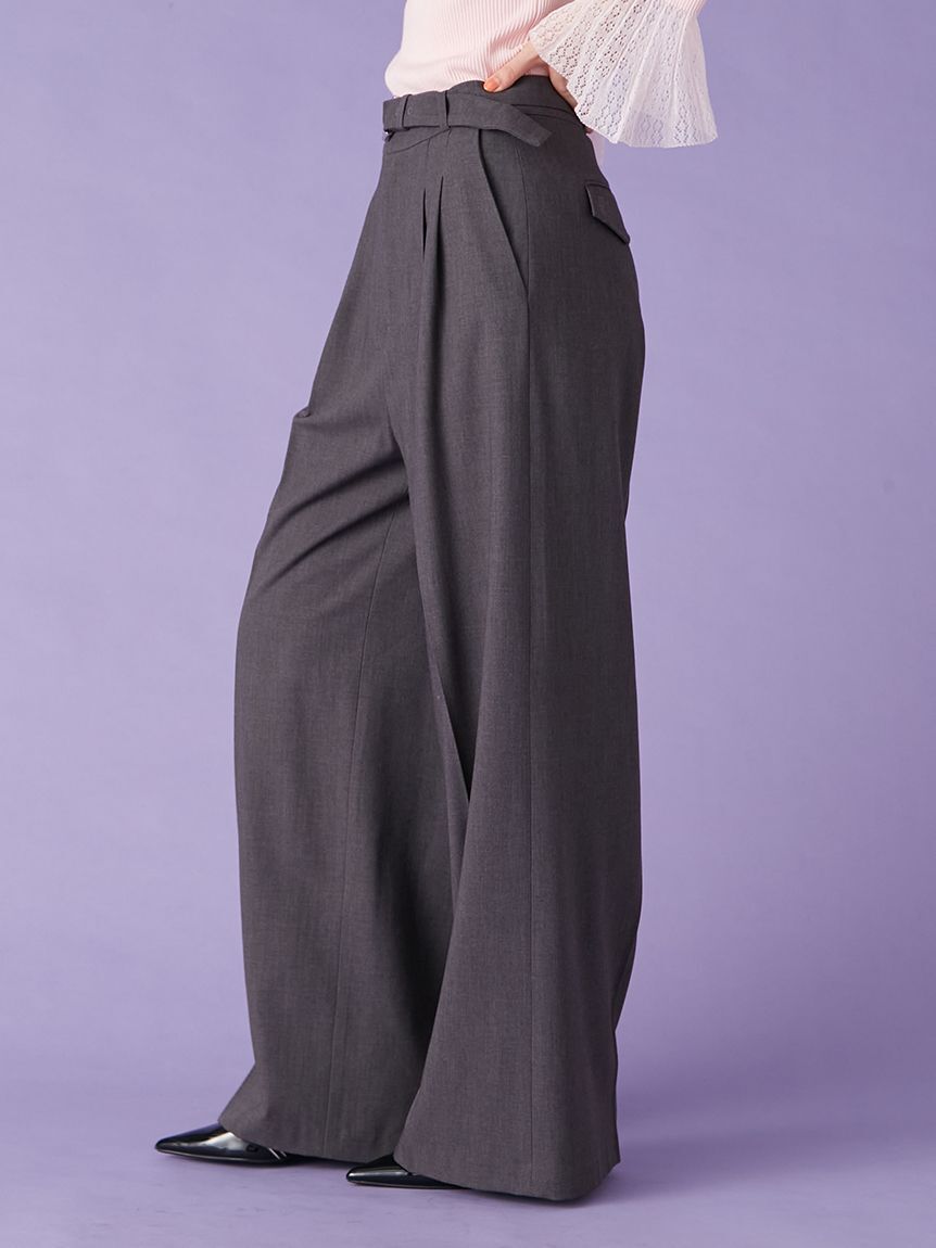 LILY BROWN「ベルト付きタックワイドパンツ」|その他|
