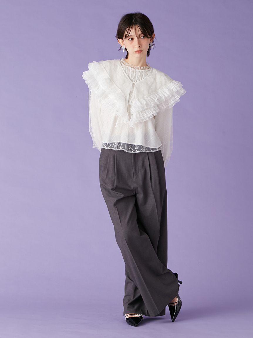 LILY BROWN「ベルト付きタックワイドパンツ」|その他|