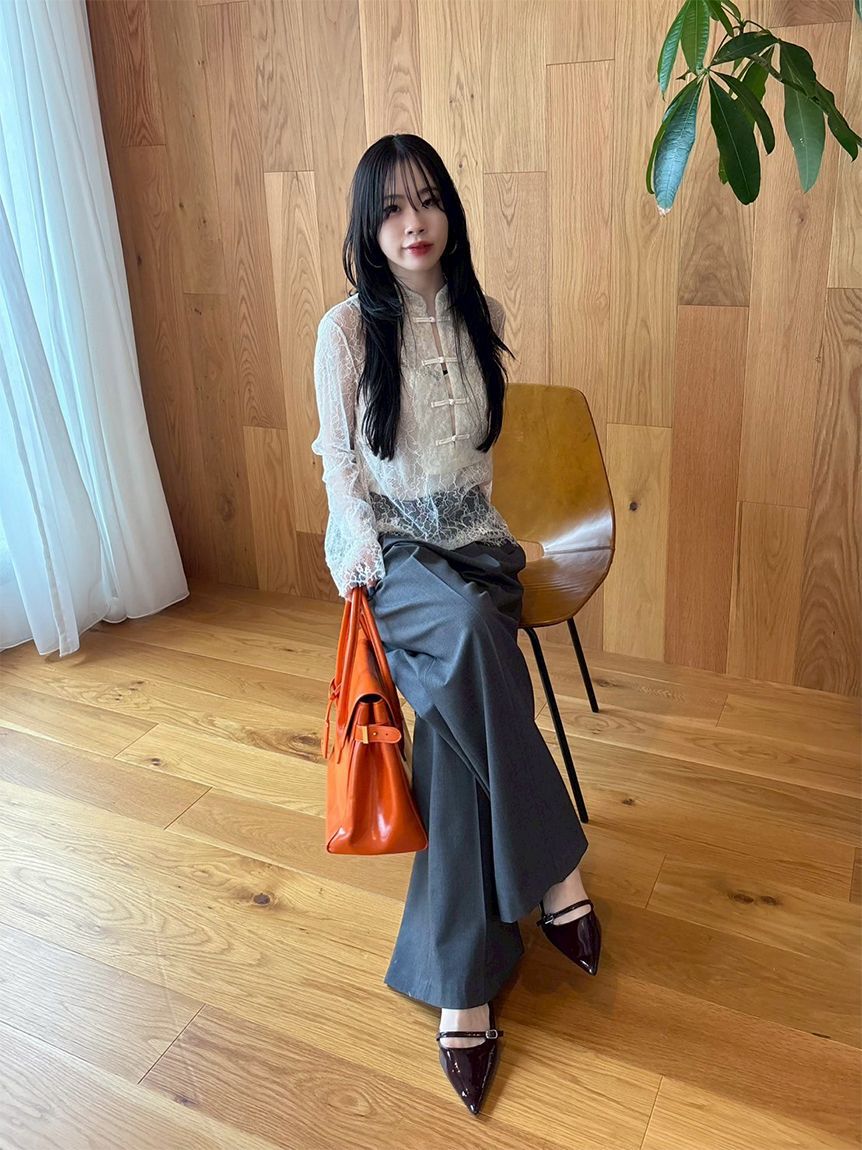 LILY BROWN「ベルト付きタックワイドパンツ」|その他|