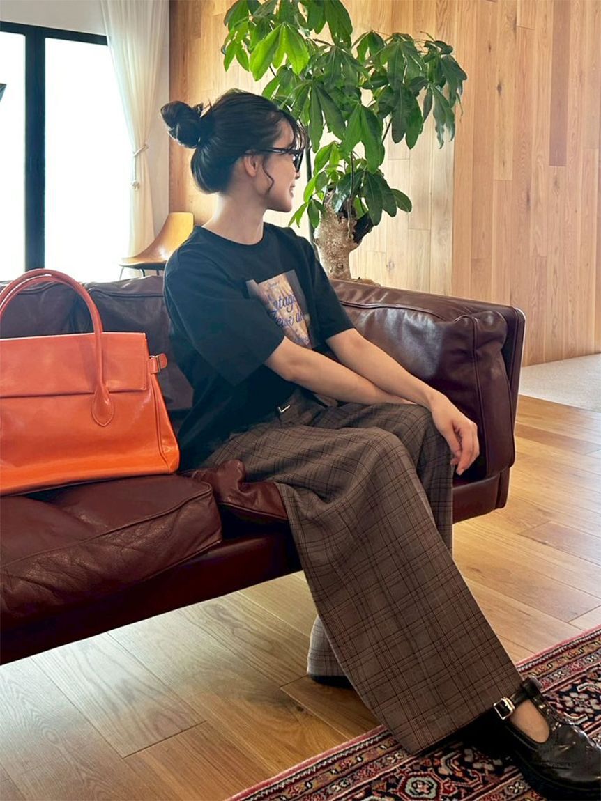 LILY BROWN「ベルト付きタックワイドパンツ」|その他|