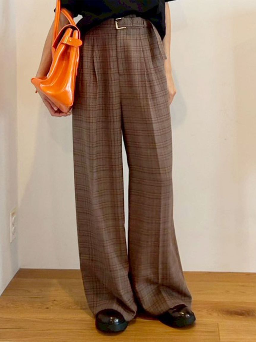LILY BROWN「ベルト付きタックワイドパンツ」|その他|